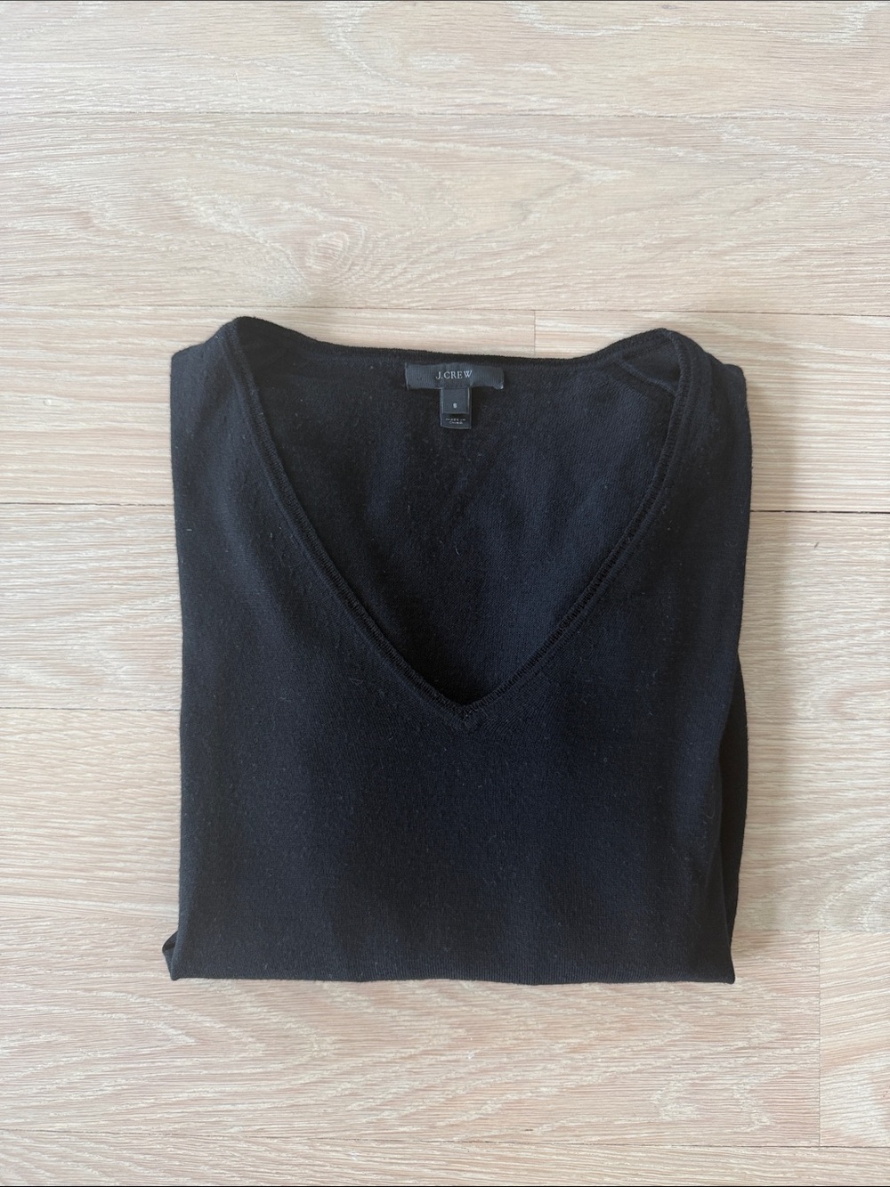 J. Crew Black V-Neck Pullover Sweater